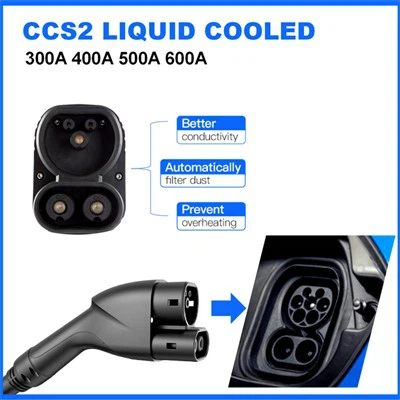 תקעים CCS מקוררים בנוזל 500A